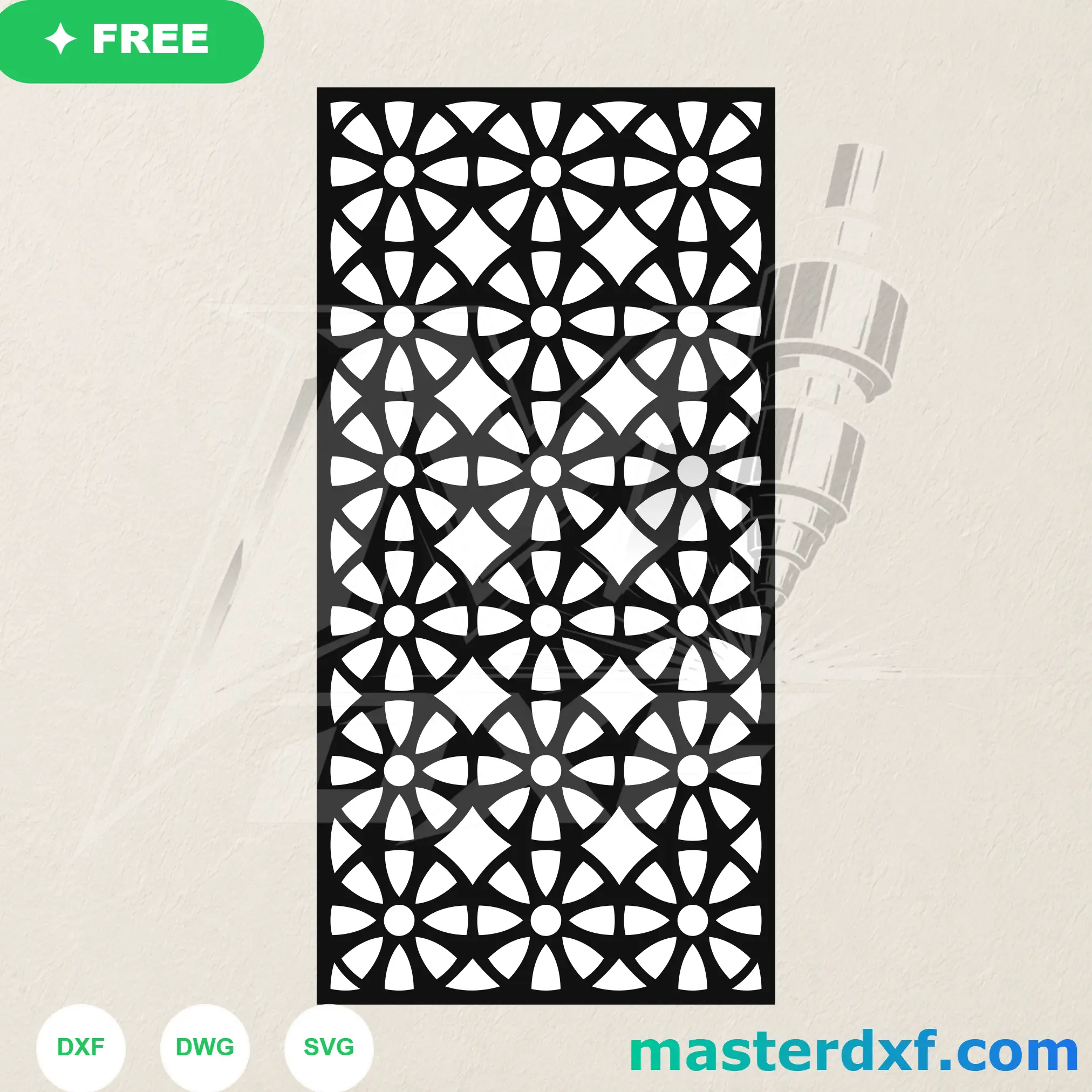 Blooming Daisy Lattice DXF Pattern for CNC Screens DXF File